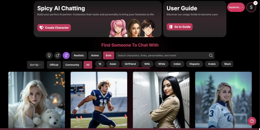 Secret Desires website- AI Lesbian Companion for Lonely Nights