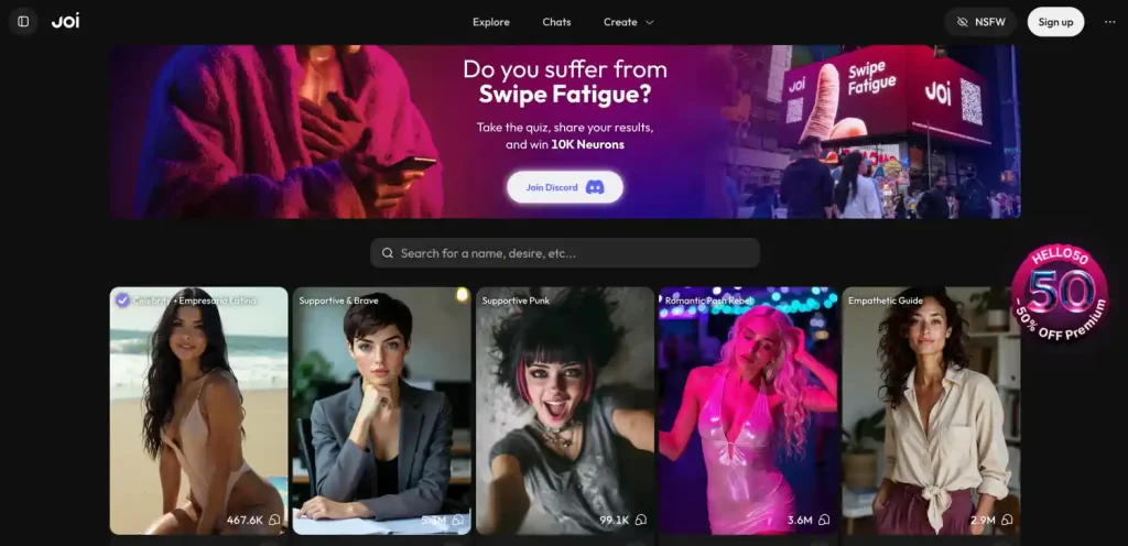 Joi (Joi.com): Best for fantasy-first, multimedia girlfriend experiences