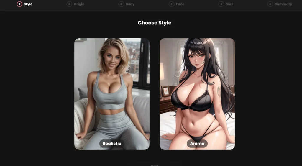 Candy AI interface showing a customizable AI girlfriend with chat and image generation features.