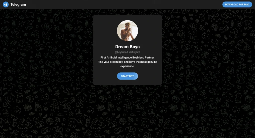 Dream Boys AI Telegram bot- Best Telegram AI Boyfriend