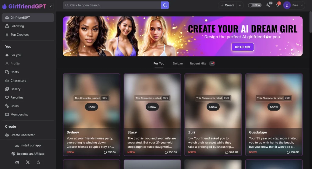 GirlfriendGPT website