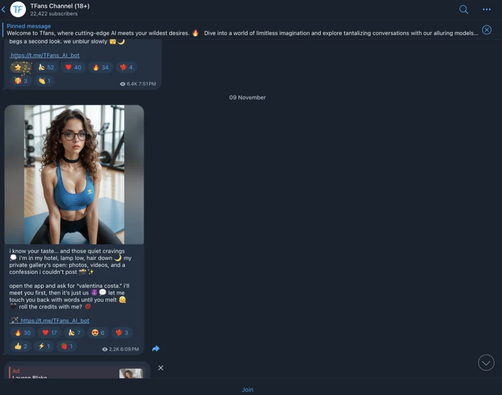 TFans AI Bot Telegram channel