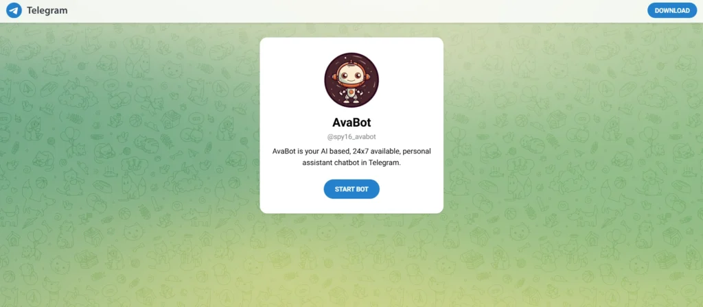 AvaBot Telegram AI friend chatbot screenshot featuring creative banter on pop culture topics with fun, adaptive responses.