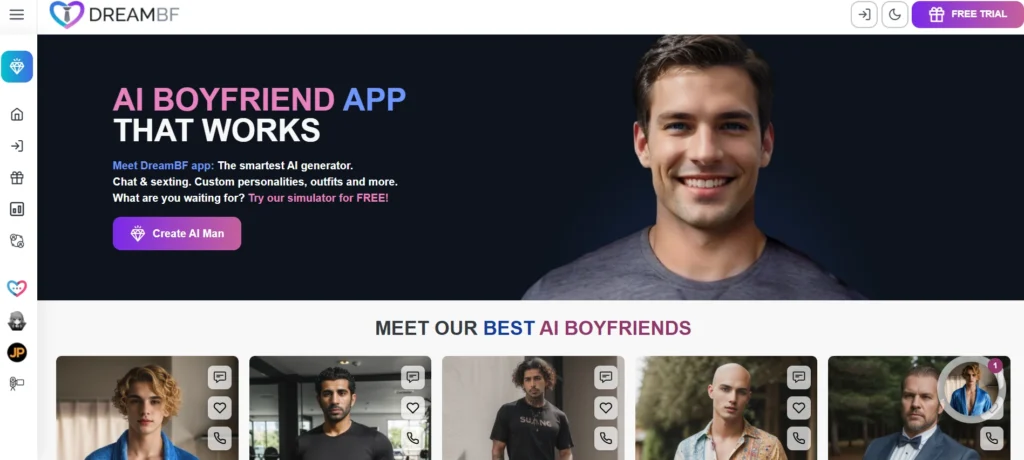 Leading erotic AI boyfriend app with customizable AI men for chatting and sexting