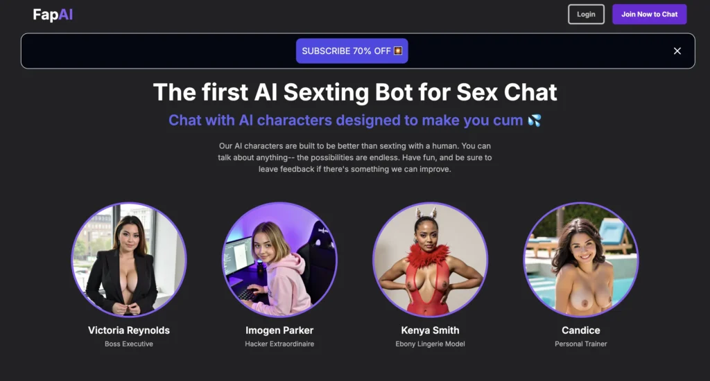 Fap AI website- AI Lesbian Companion for Lonely Nights