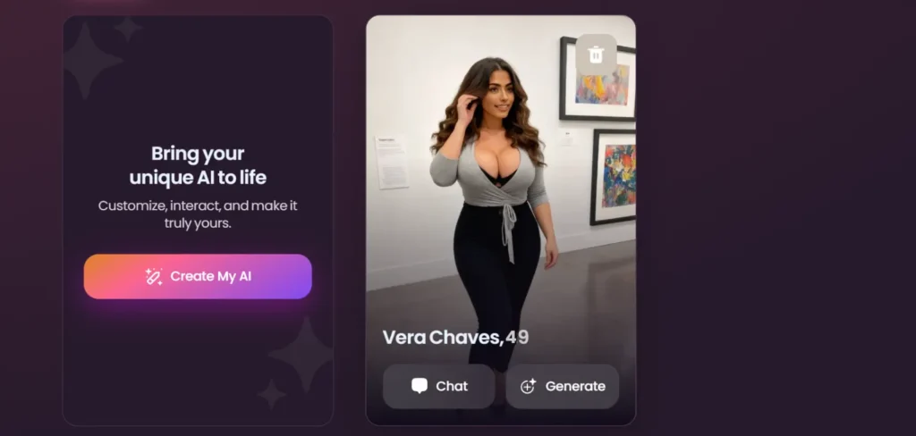 AI Sugar Mommy customization screen allowing users to create and personalize AI companion appearance and personality