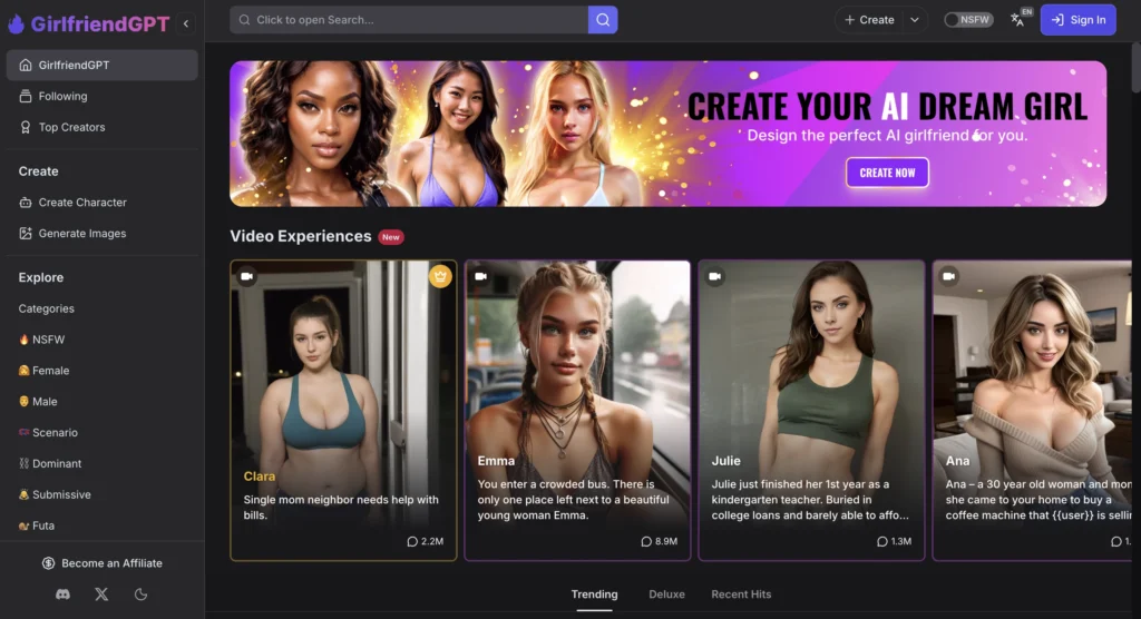 GirlfriendGPT website