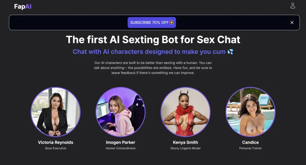 Fap AI app interface showing AI girlfriend chat with features popular among European users.