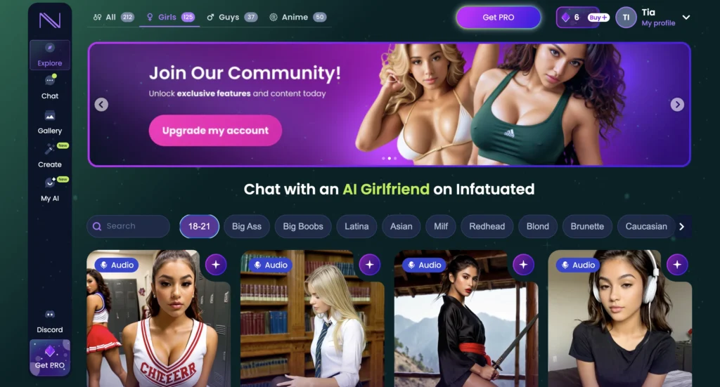 Infatuated AI chat interface showing attention-driven AI companion aligned with Leo compatibility and personality traits.