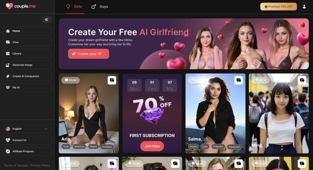 couple.me is an AI relationship simulation app mentioned in best AI companions for Aries