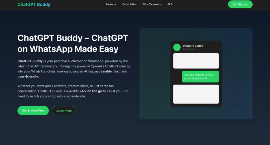 ChatGPT Buddy AI assistant.