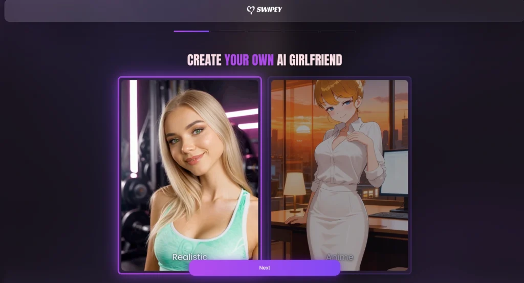 Swipey AI ai companion creation.