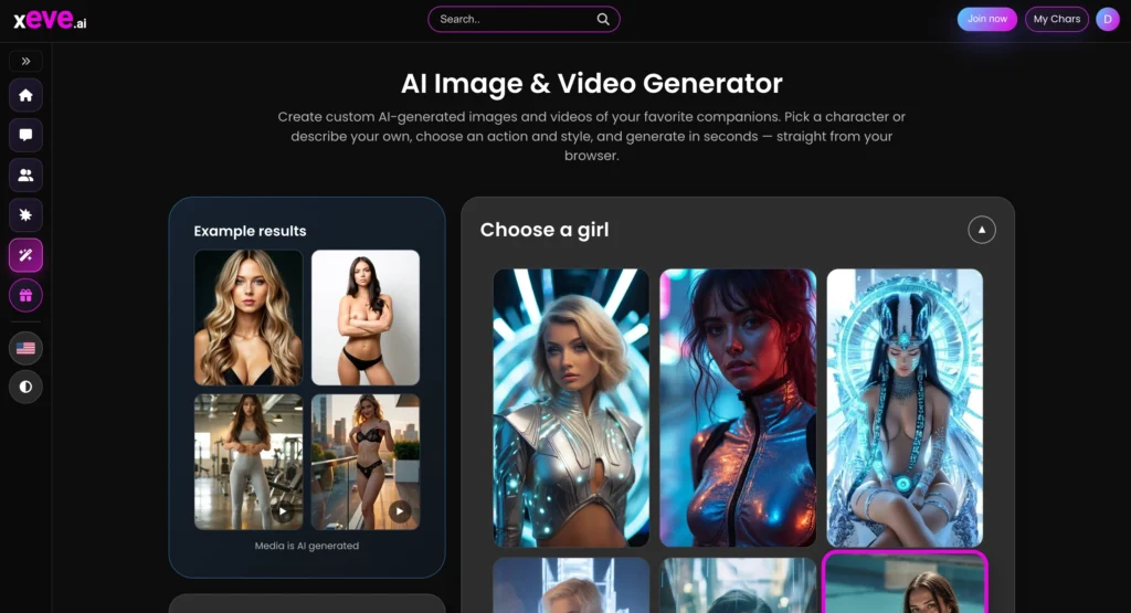AI Image and Video Generator on Xeve.ai