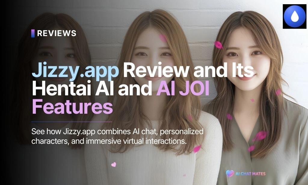 Jizzy.app logo with featuring realistic AI girls.