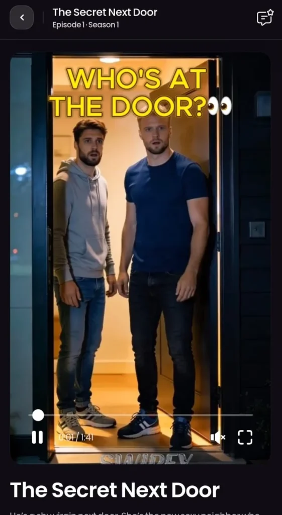 Vertical video player for The Secret Next Door Episode 1 Season 1.