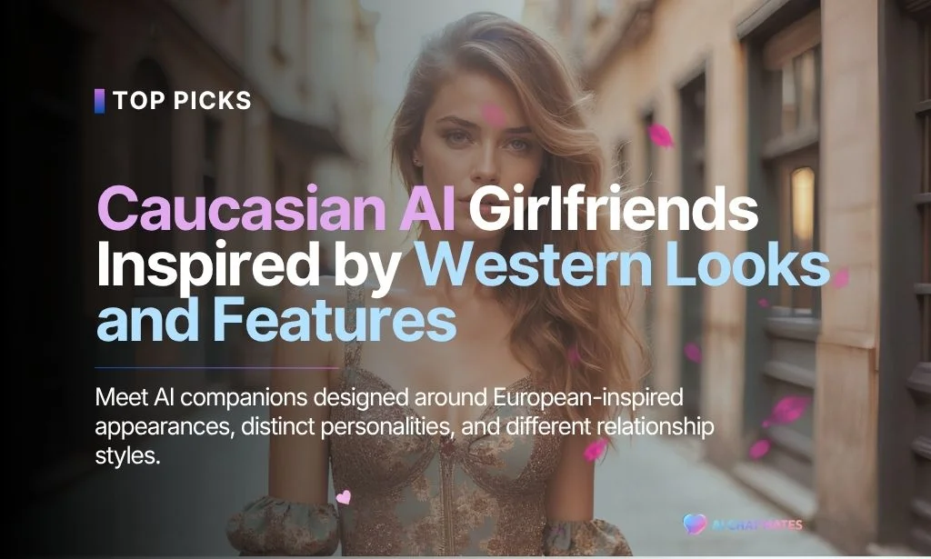 Caucasian AI companion for personalized AI girlfriend experiences.