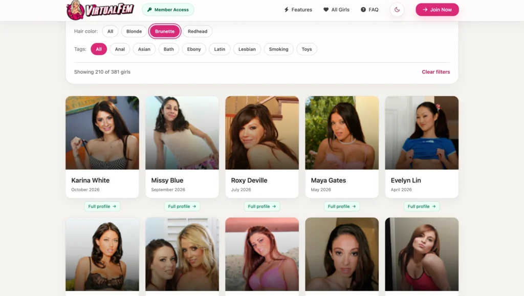 Brunette virtual girlfriend on VirtualFem.