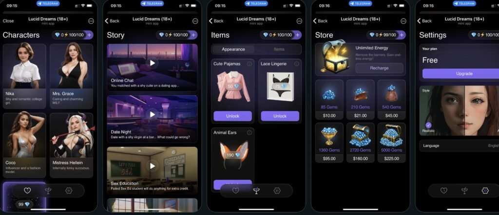 Lucid Dreams homepage screenshot