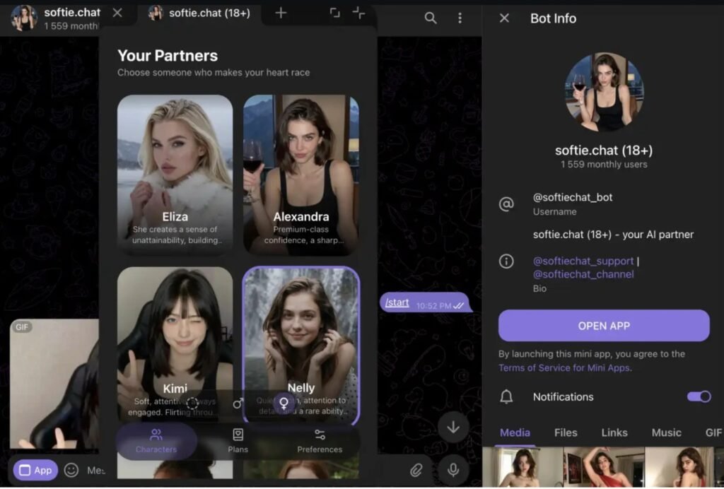 Start chatting with SoftieChat’s partners straight from Telegram.